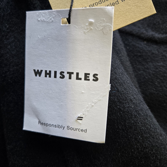 Whistles Black Wool Blend Long Coat Notch Lapel Minimalist Winter Small NWT - Picture 5 of 9